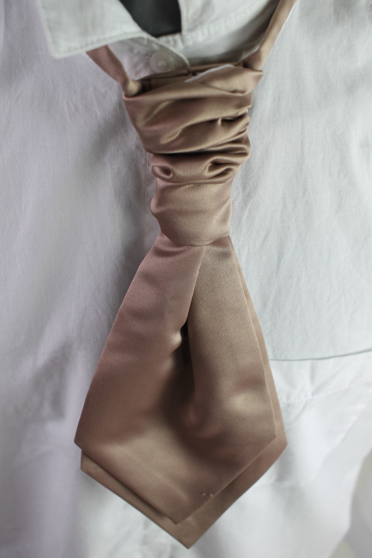 Vintage Formal Tailor pre-tied fawn adult and child matching wedding cravats