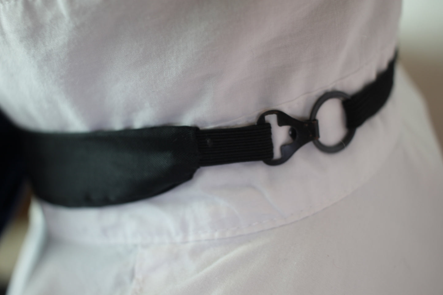 Vintage pre-tied dark blue velvet bow tie adjustable