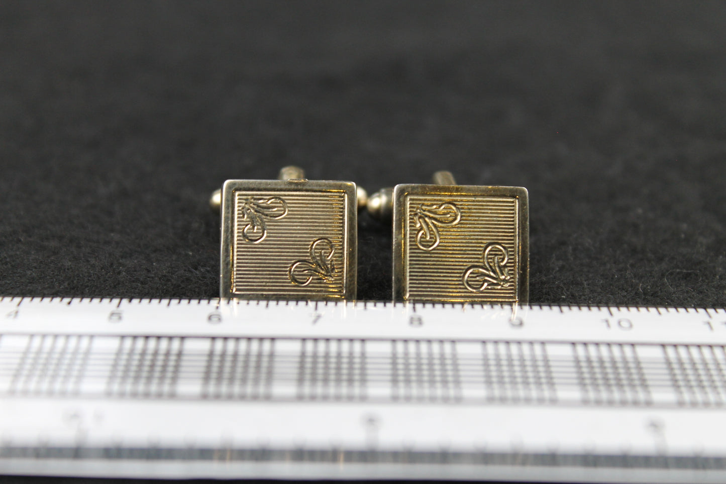 Vintage Small Square Gold Metal Cufflinks