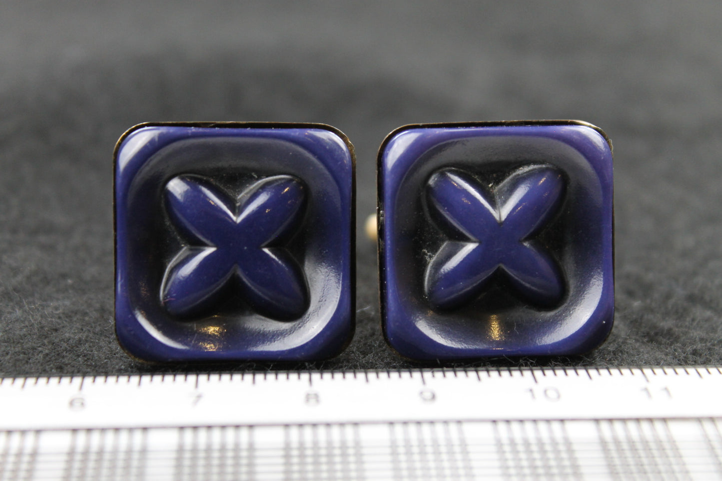 Vintage Square Hickok Blue Cross Cufflinks