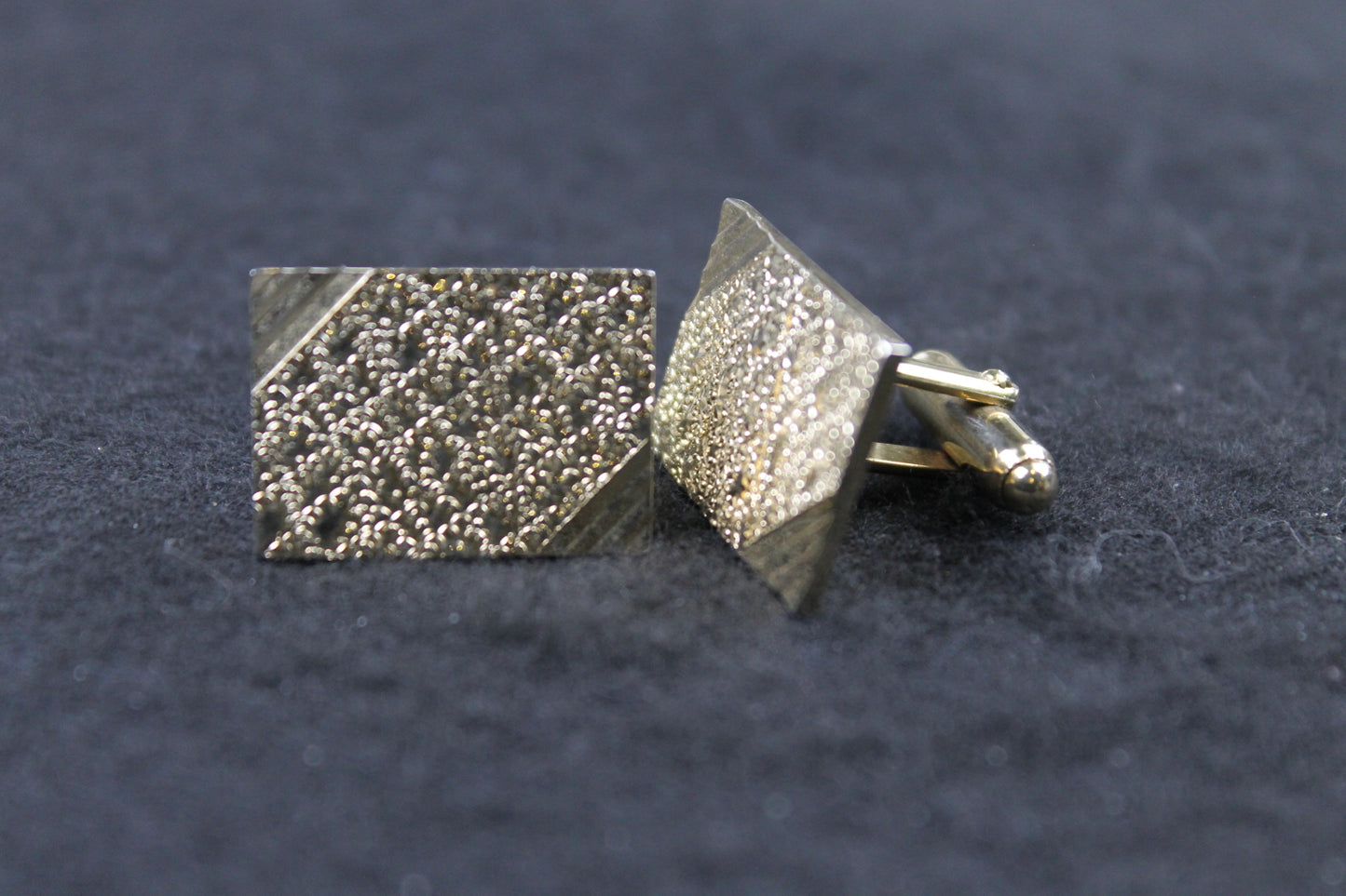 Vintage Oblong Rough Shiny Finish Cufflinks