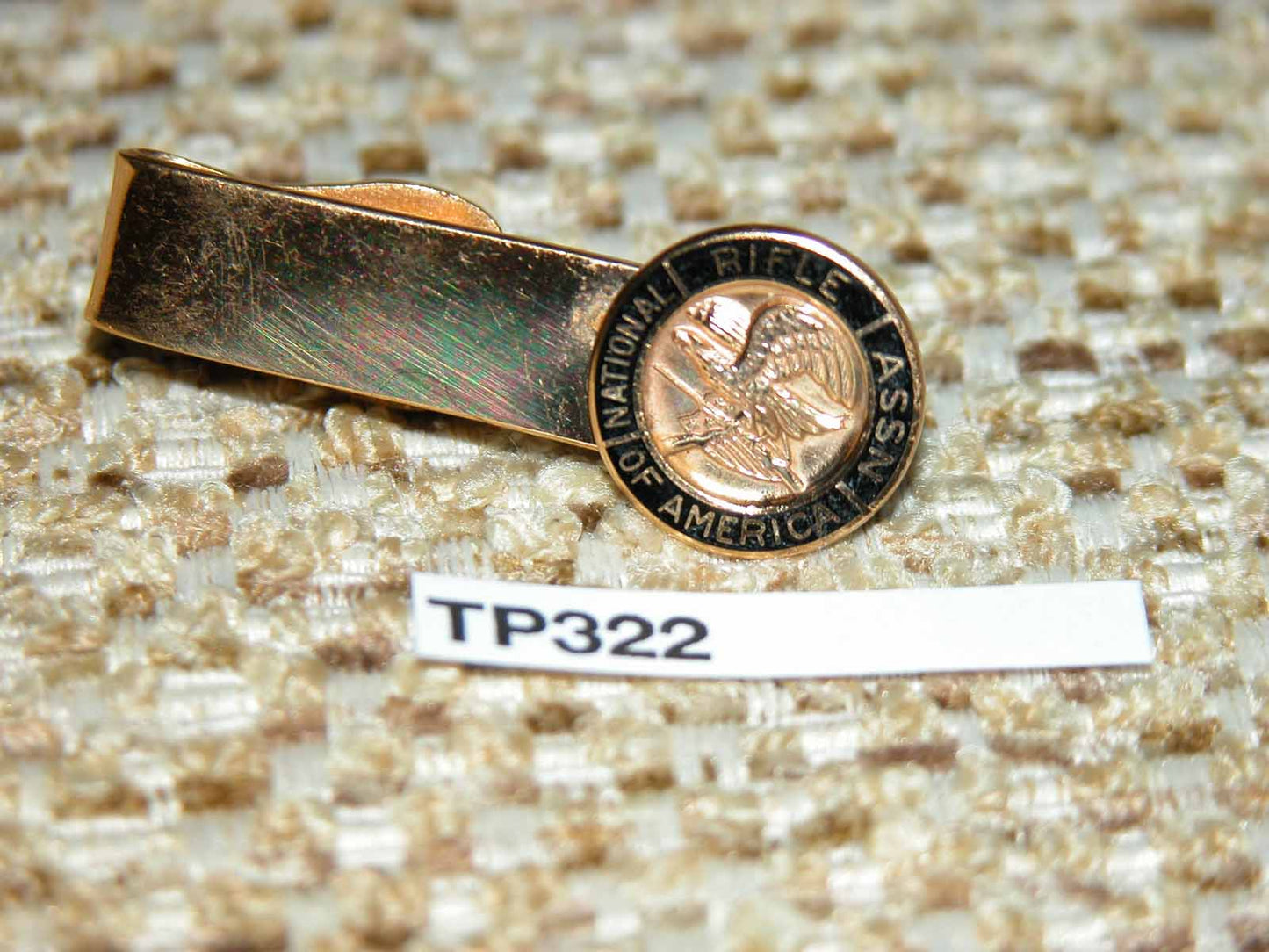 Vintage Gold Metal Tie Clip National Rifle Association Of America