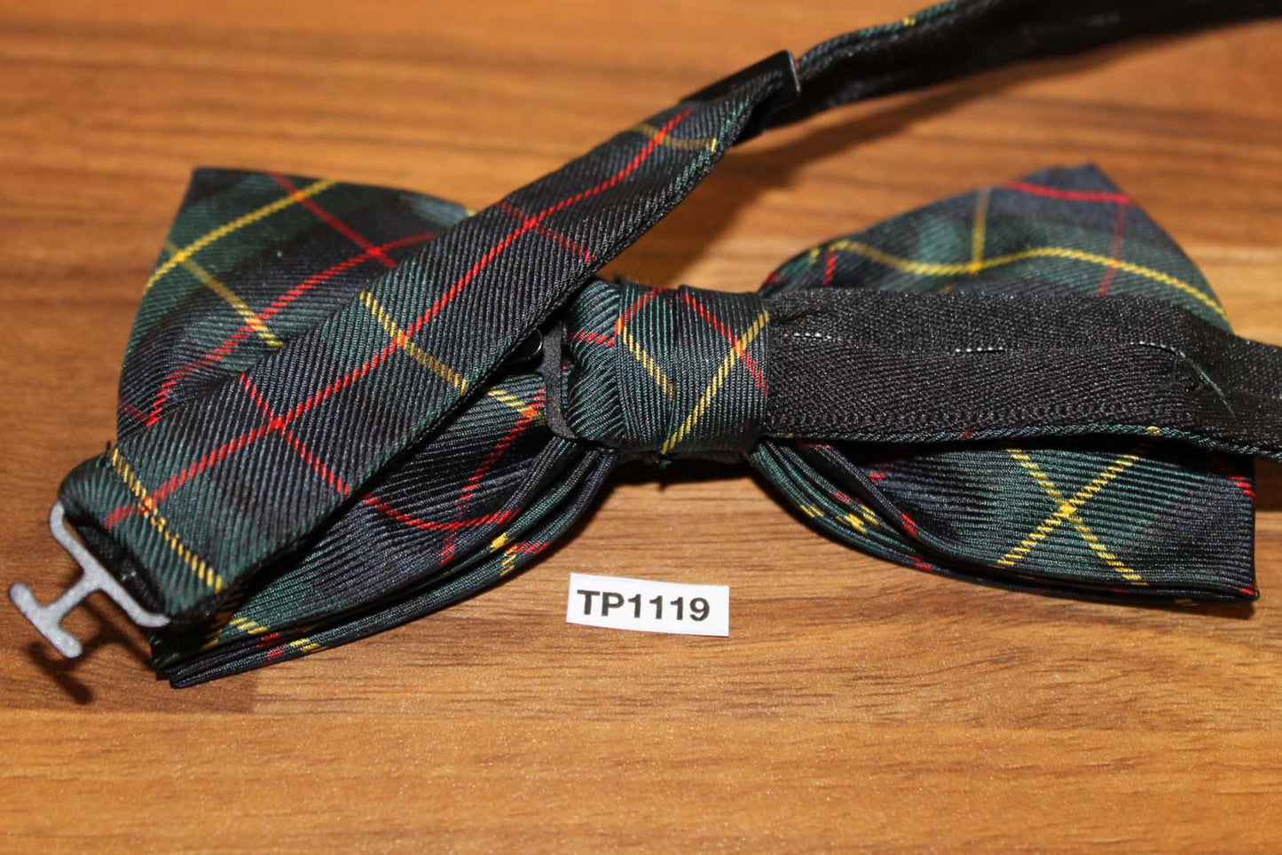 Vintage 100% Silk Tartan Plaid Pre-tied Adjustable Bow Tie
