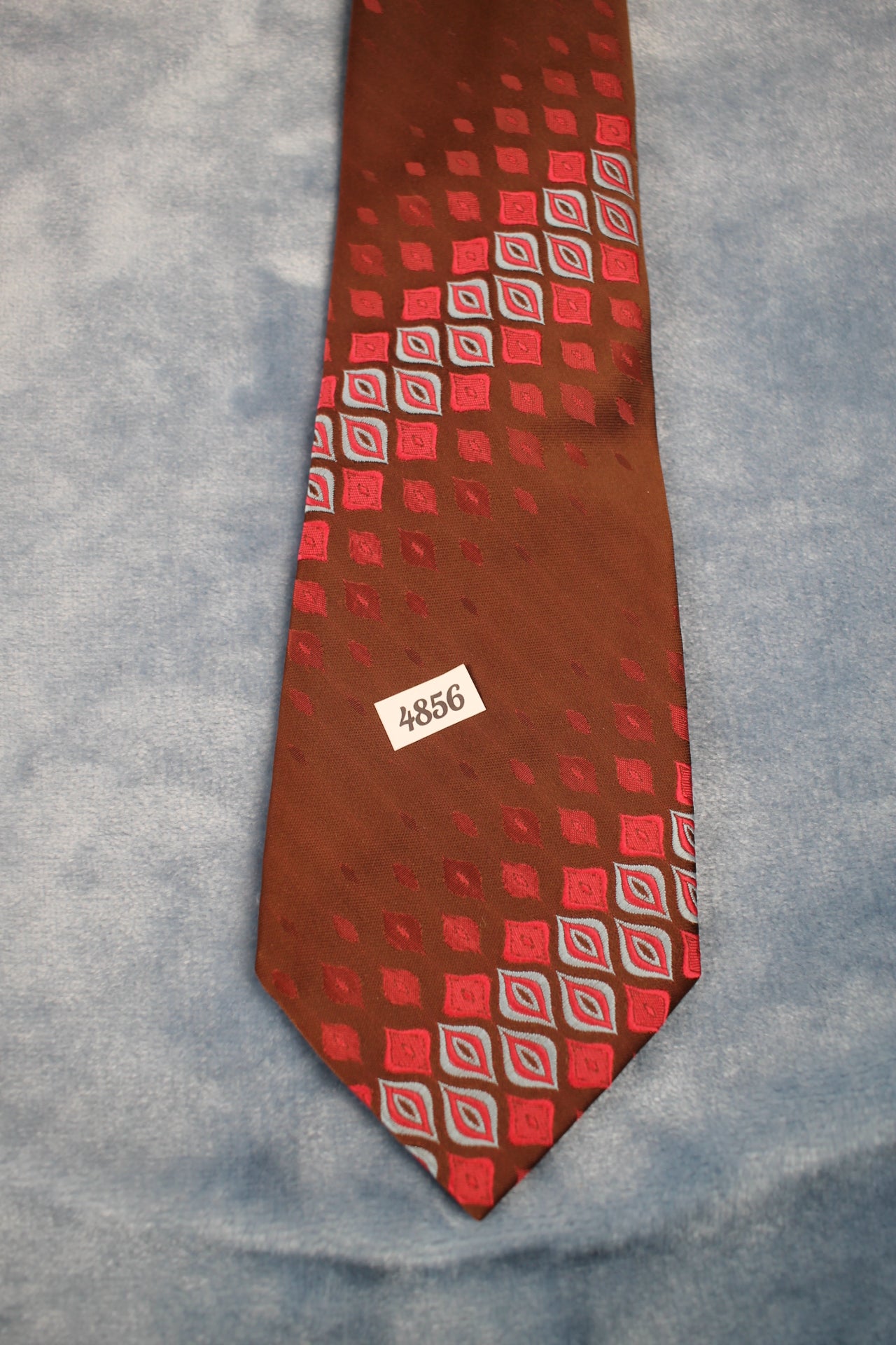 Vintage Tootal 1960s brown red blue pattern kipper tie