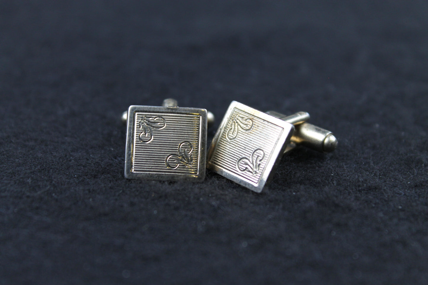 Vintage Small Square Gold Metal Cufflinks