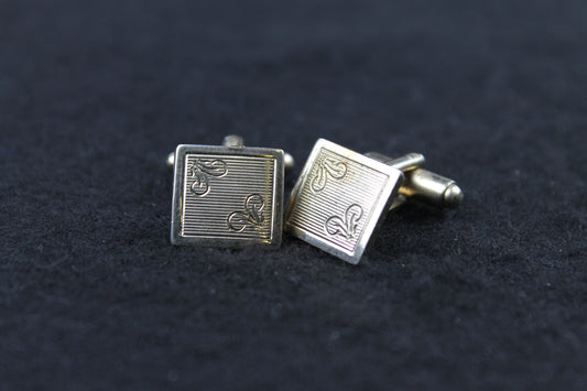 Vintage Small Square Gold Metal Cufflinks