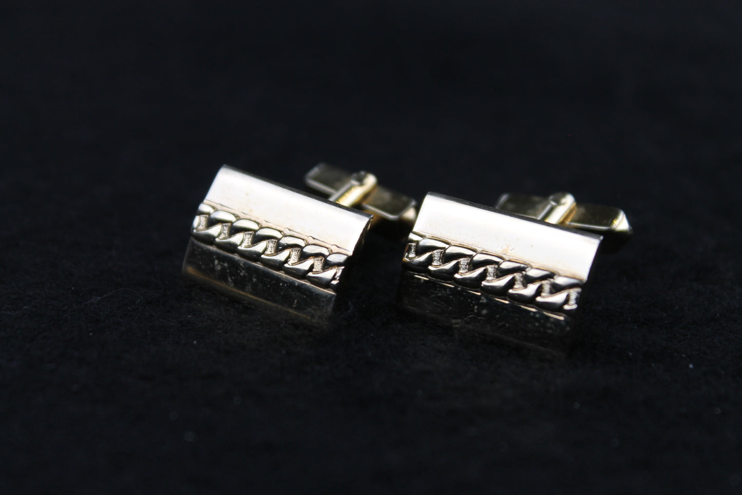 Vintage Swank Oblong Chain Design Cufflinks