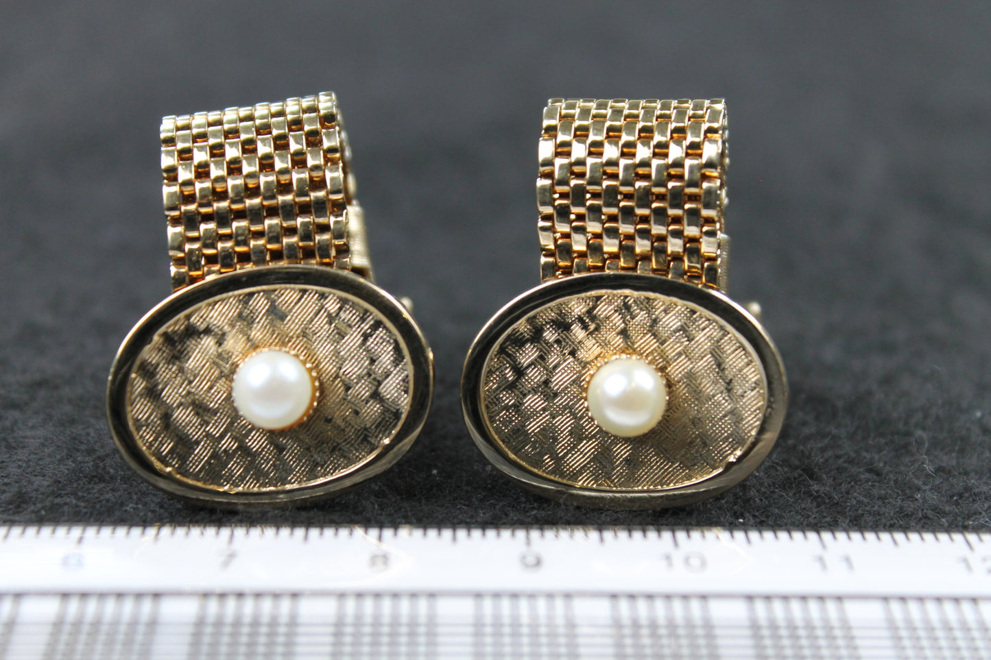 Vintage Oval Pearl Centred Wrap Around Cufflinks