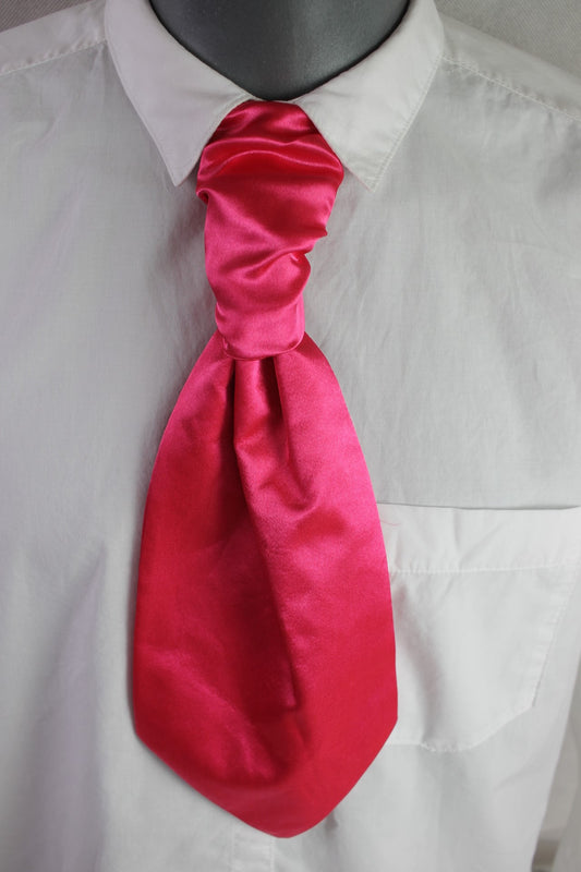Vintage pre-tied hot pink wedding cravat adjustable