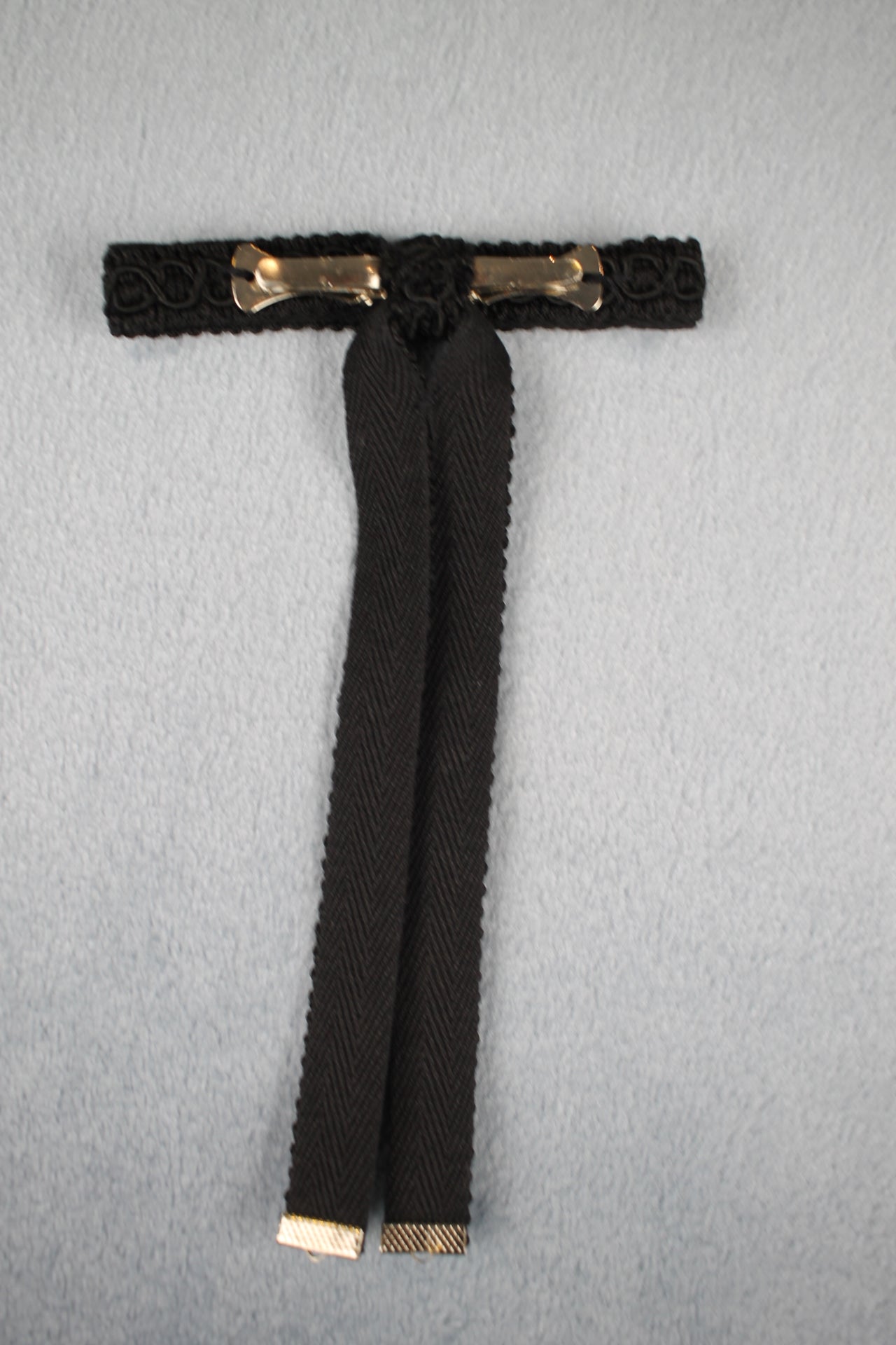 Vintage Style New Black Braid Clip On Western Cowboy Kentucky Bow Tie