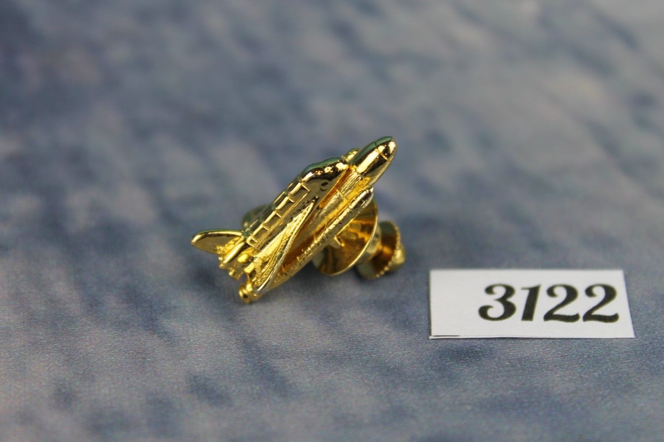 Vintage Unusual Gold Metal Space Shuttle Tie Pin