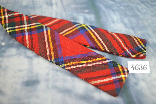 The Mens Shop Bahamas Self Tie Skinny Straight End Bow Tie Red Tartan