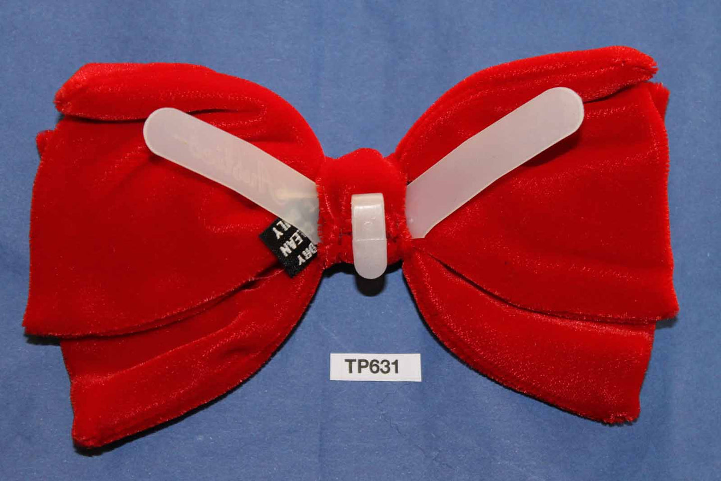 Vintage Pre Tied Clip On Bow Tie Red Velvet