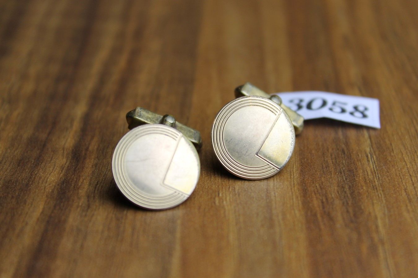 Vintage Swank Gold Metal Art Deco Style Cuff Links