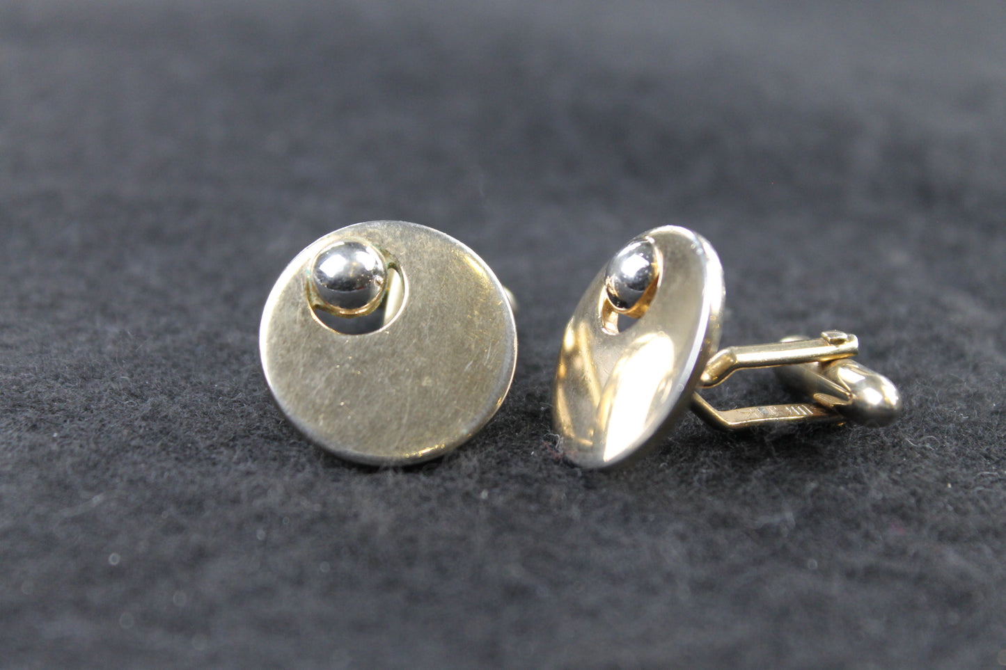 Vintage Swank Round Inset Ball Cufflinks