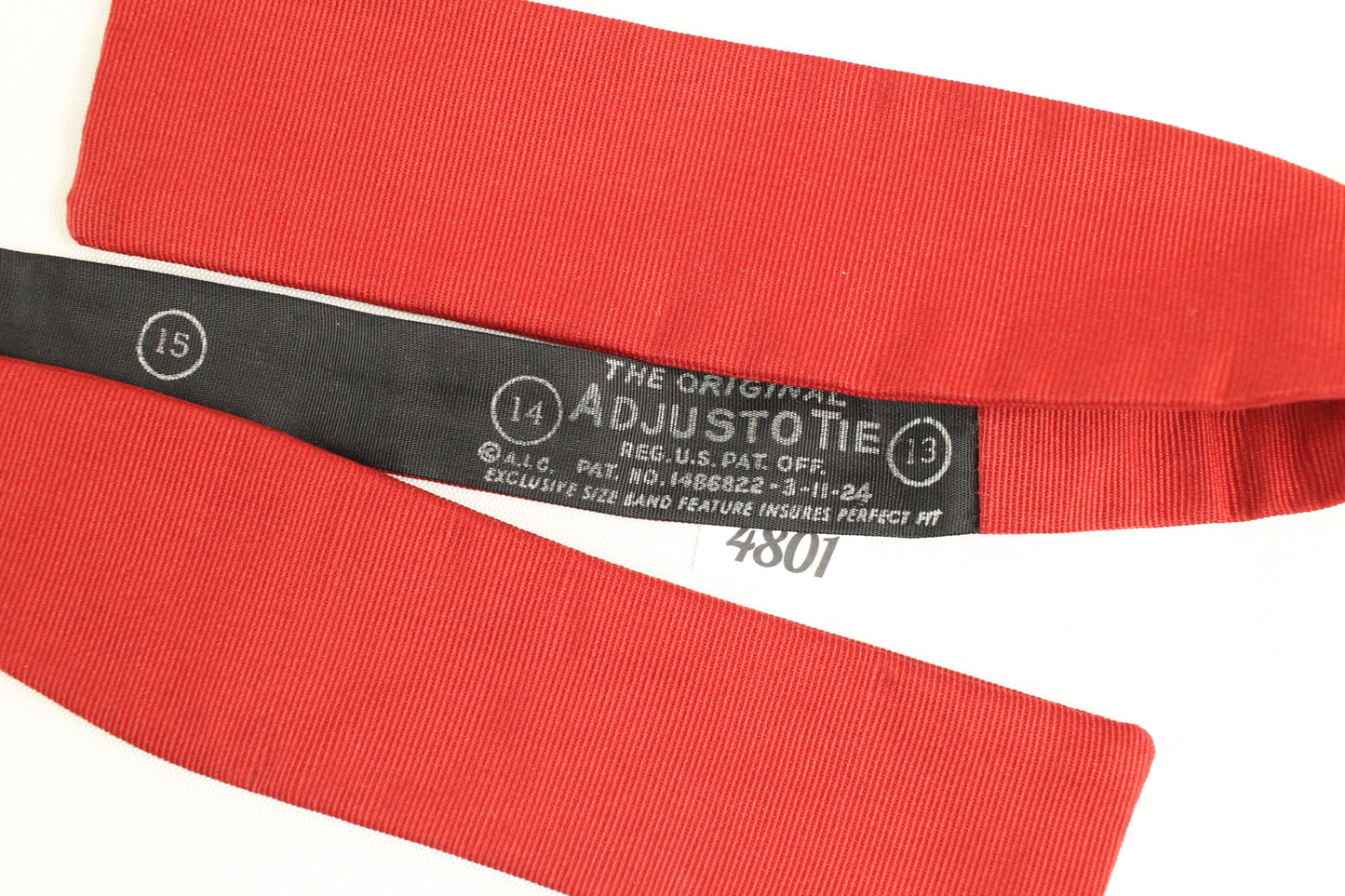 Vintage self tie paddle end red bow tie adjustable