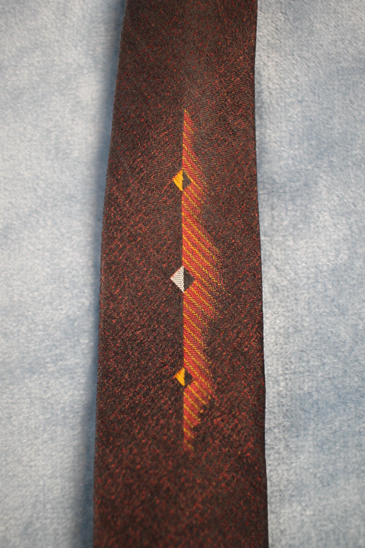Vintage Carson Pirie Brown Red Skinny Tie 1940s/50s