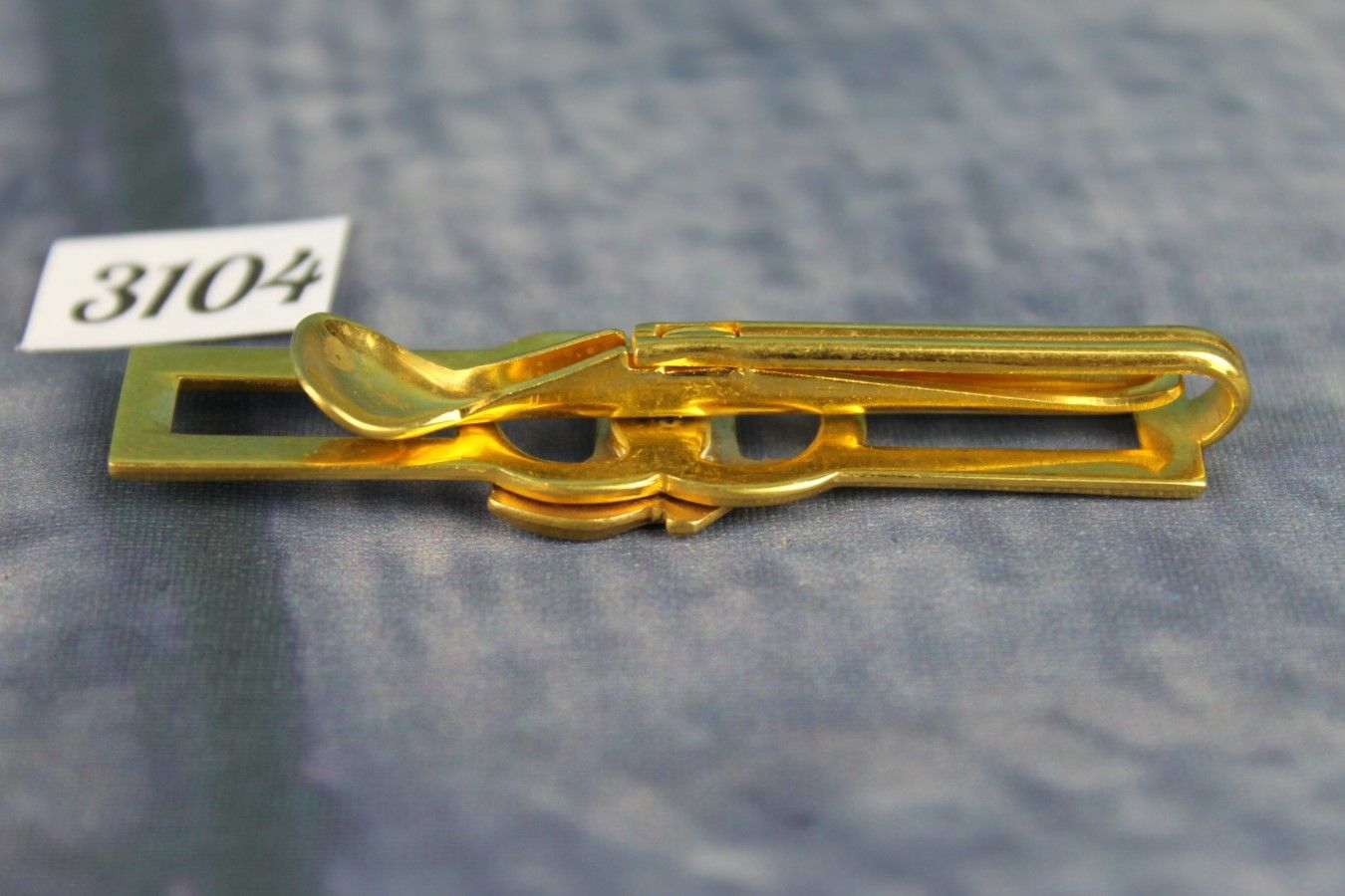 Vintage Gold Metal Money Clip Western Cowboy Boot Line Square Dancing