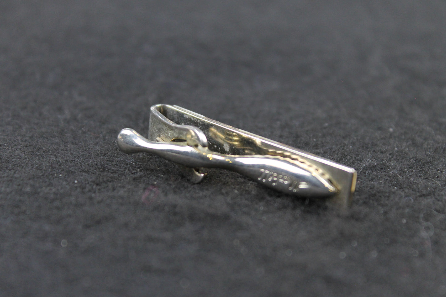 Vintage Marhill Mother of Pearl Checkerboard Tie Clip