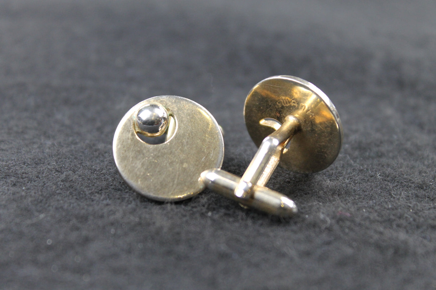 Vintage Swank Round Inset Ball Cufflinks