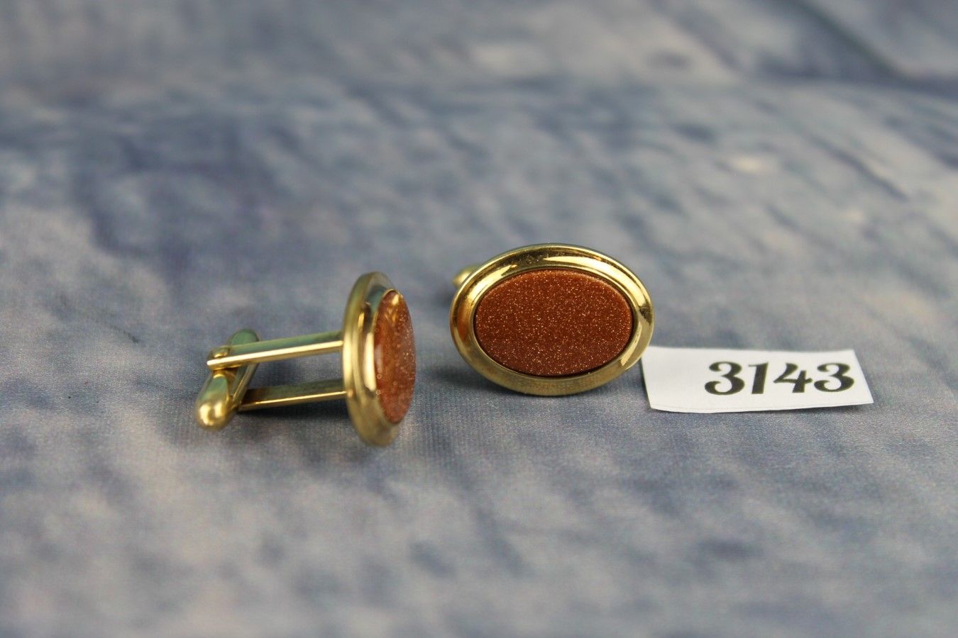 Vintage La Mode 1/20 10k Gold Filled Gold Stone Cufflinks