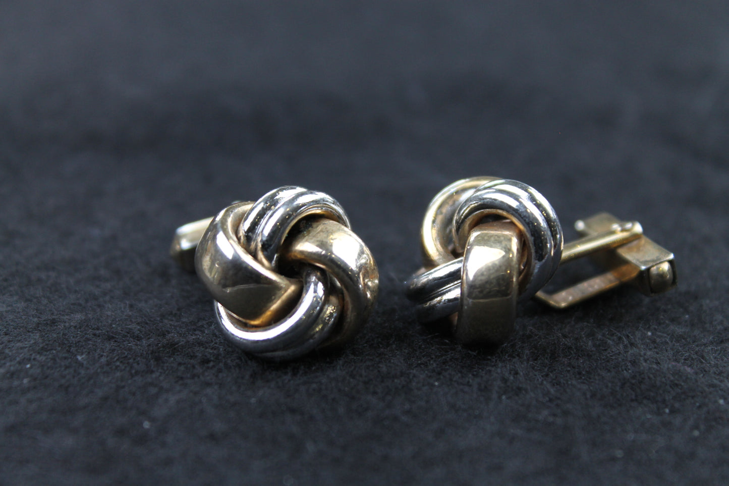 Vintage Two Tone Chunky Knot Cufflinks
