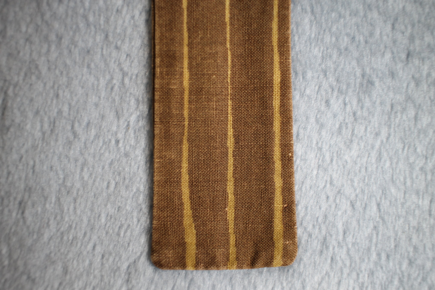 Vintage Marimekko Finland self tie straight end 2 tone brown striped pattern bow tie