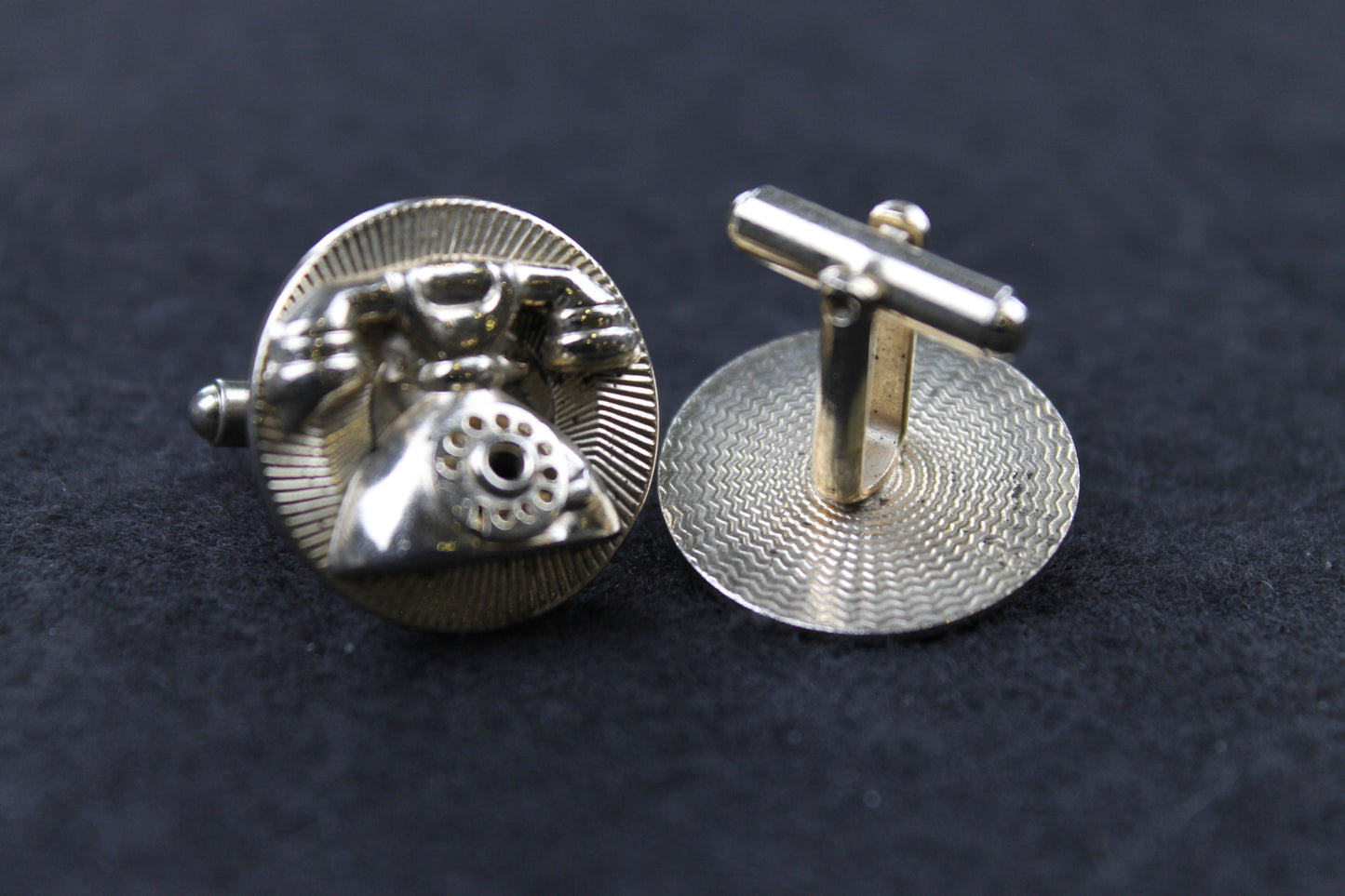 Vintage Old Fashioned Telephone Cufflinks