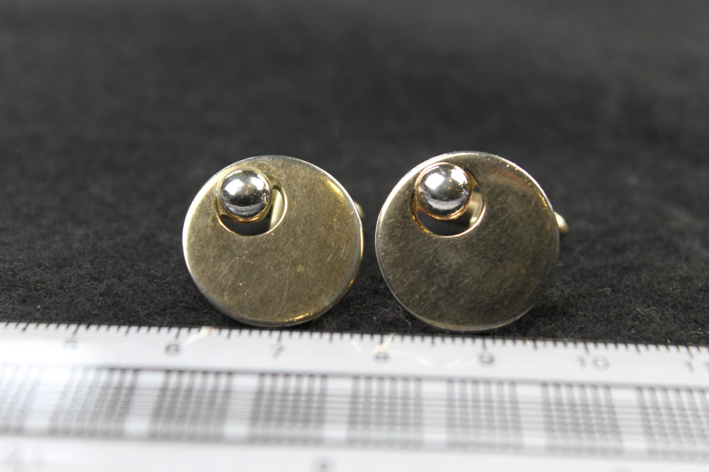 Vintage Swank Round Inset Ball Cufflinks