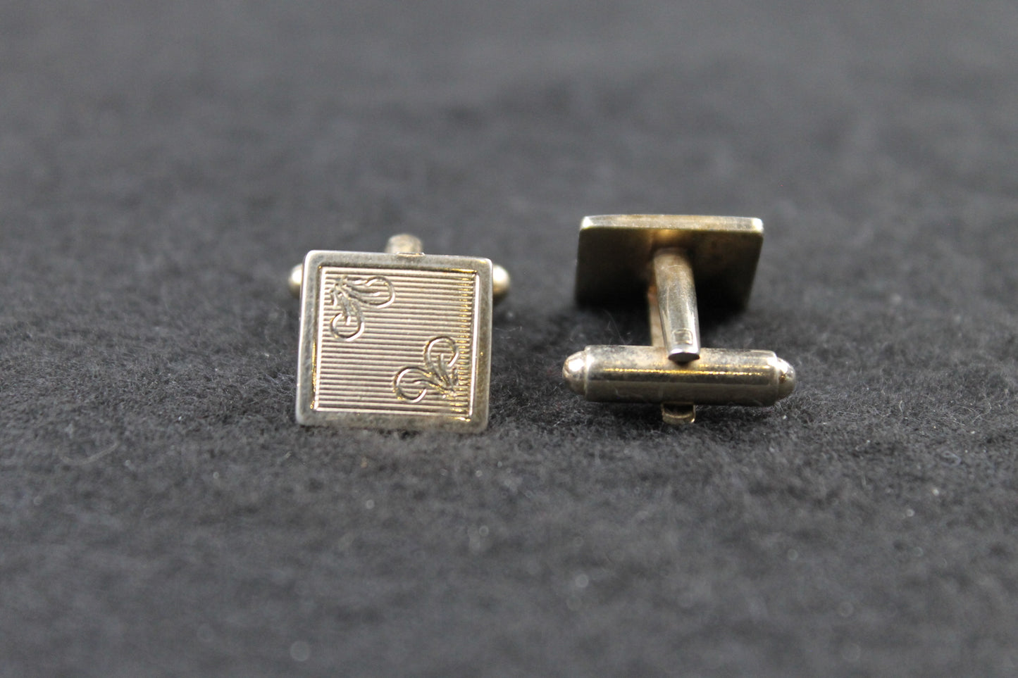 Vintage Small Square Gold Metal Cufflinks