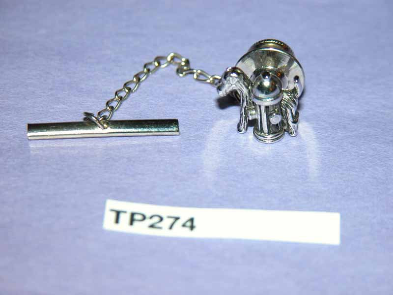 Vintage Silver Metal Terrier Scotty Dog And Hydrant Tie Pin