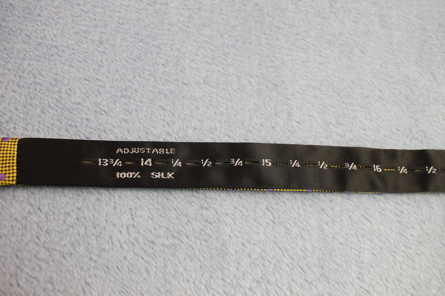 Vintage self tie thistle end 100% silk yellow purple spotted pattern bow tie adjustable