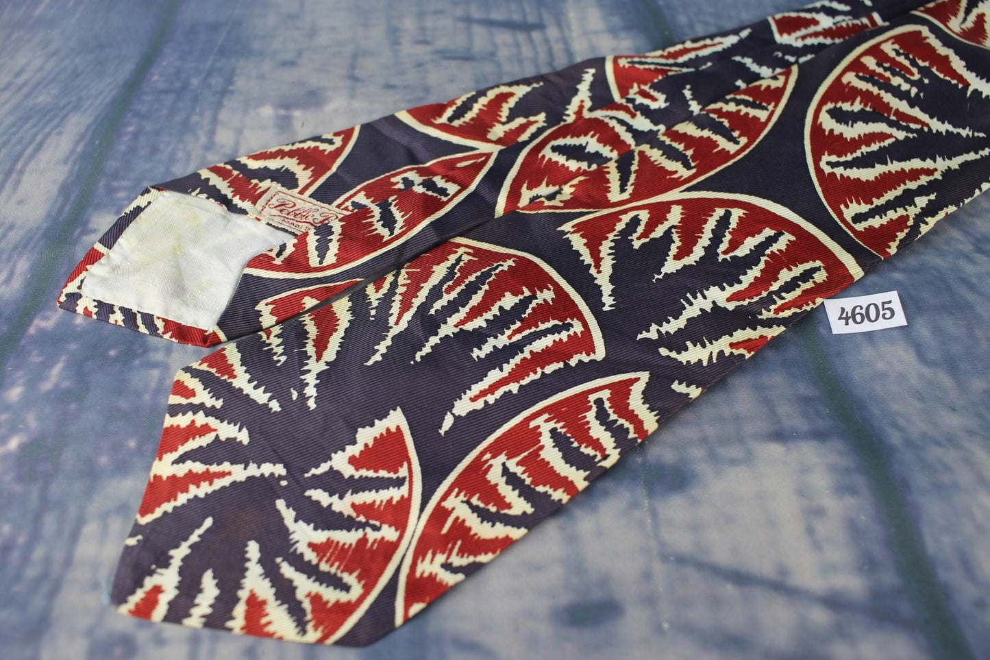 Vintage Pebble Beach 1940s/50s Swing Tie Navy Burgundy