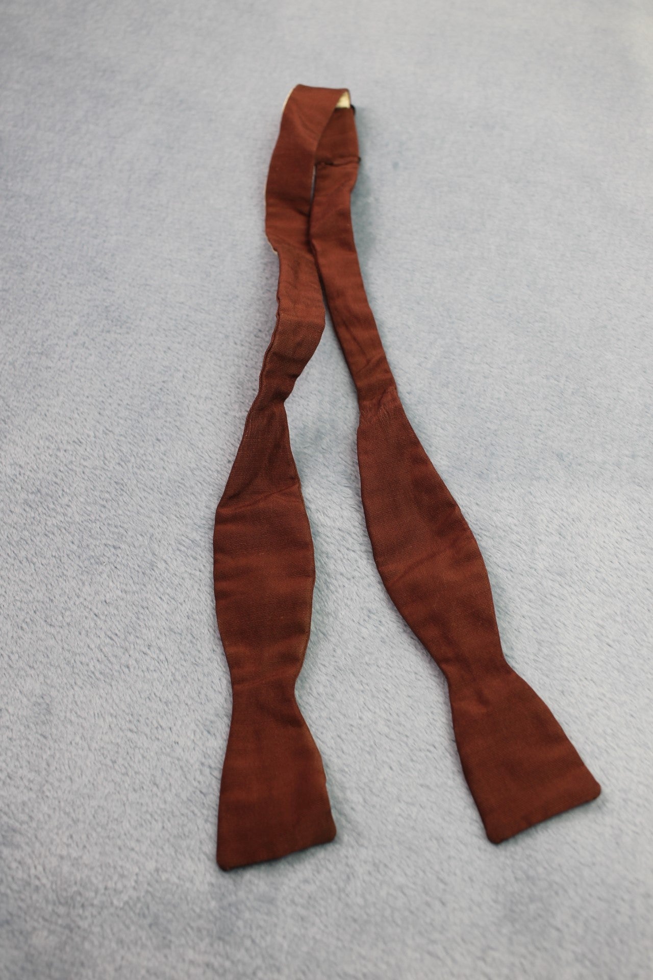 Vintage Sherman Bows self tie thistle end brown bow tie adjustable