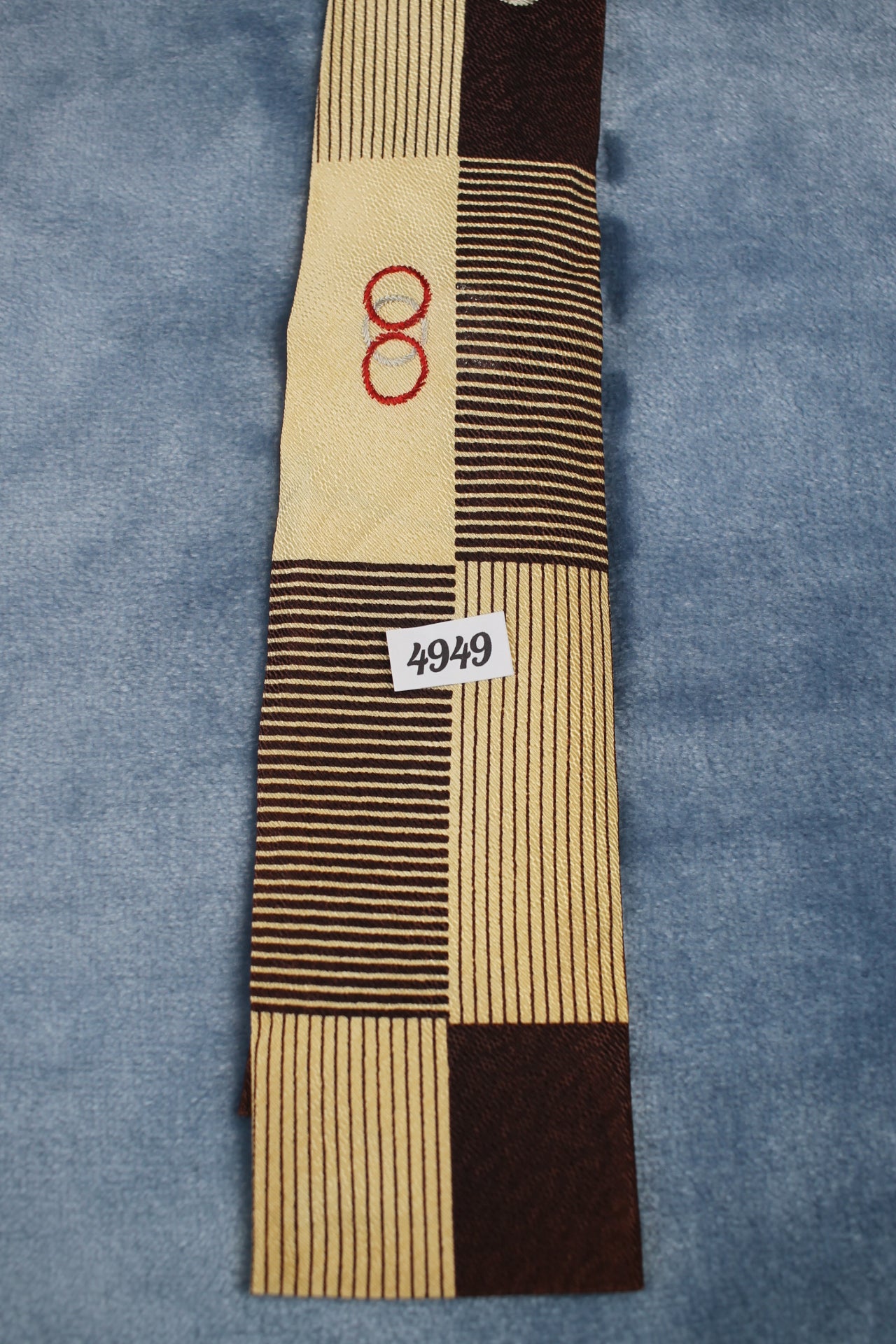 Vintage Coast to Coast Gold Brown Striped Blocks Square End Tie 1940s/50s