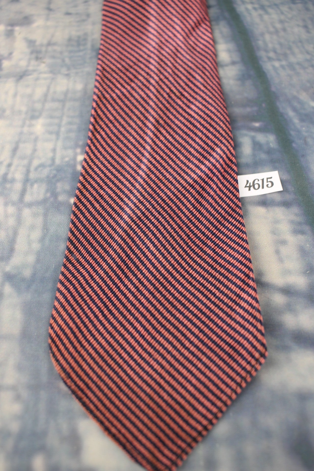 Vintage 1950s Brent Pink Navy Pinstripe Tie