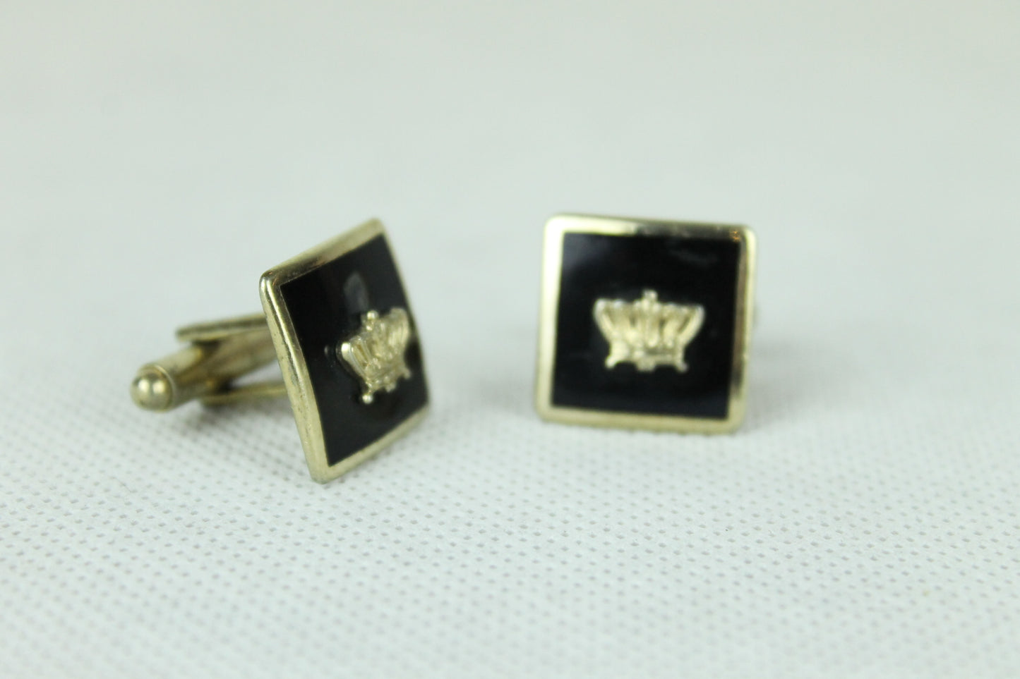 Vintage Gold Metal Crown Cufflinks