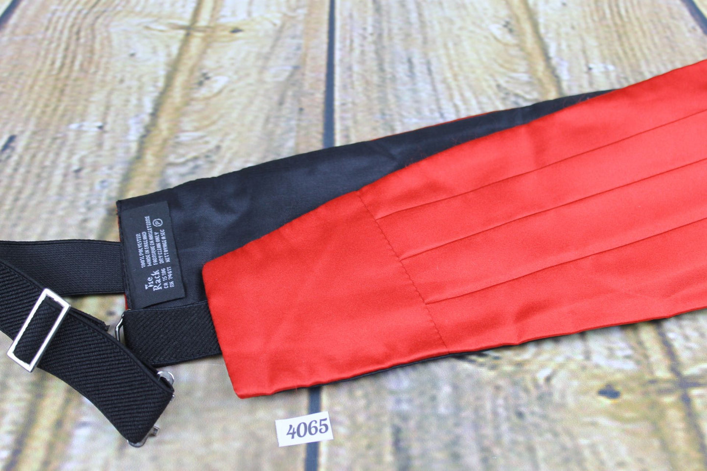 Red Satin Adjustable Elasticated Pleated Cummerbund