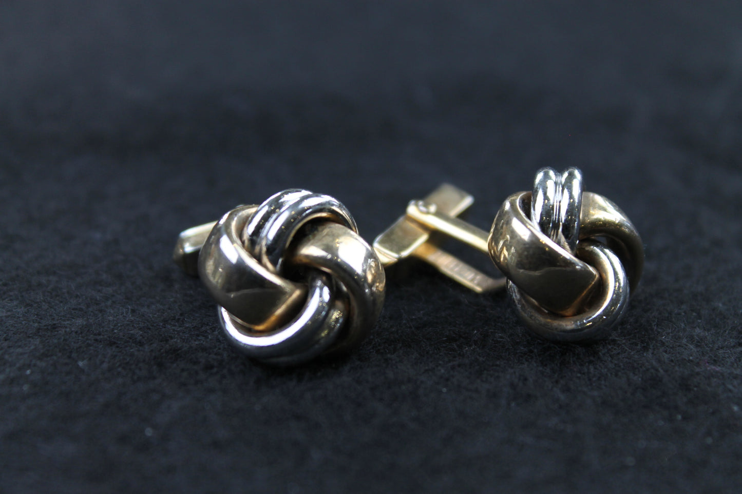 Vintage Two Tone Chunky Knot Cufflinks