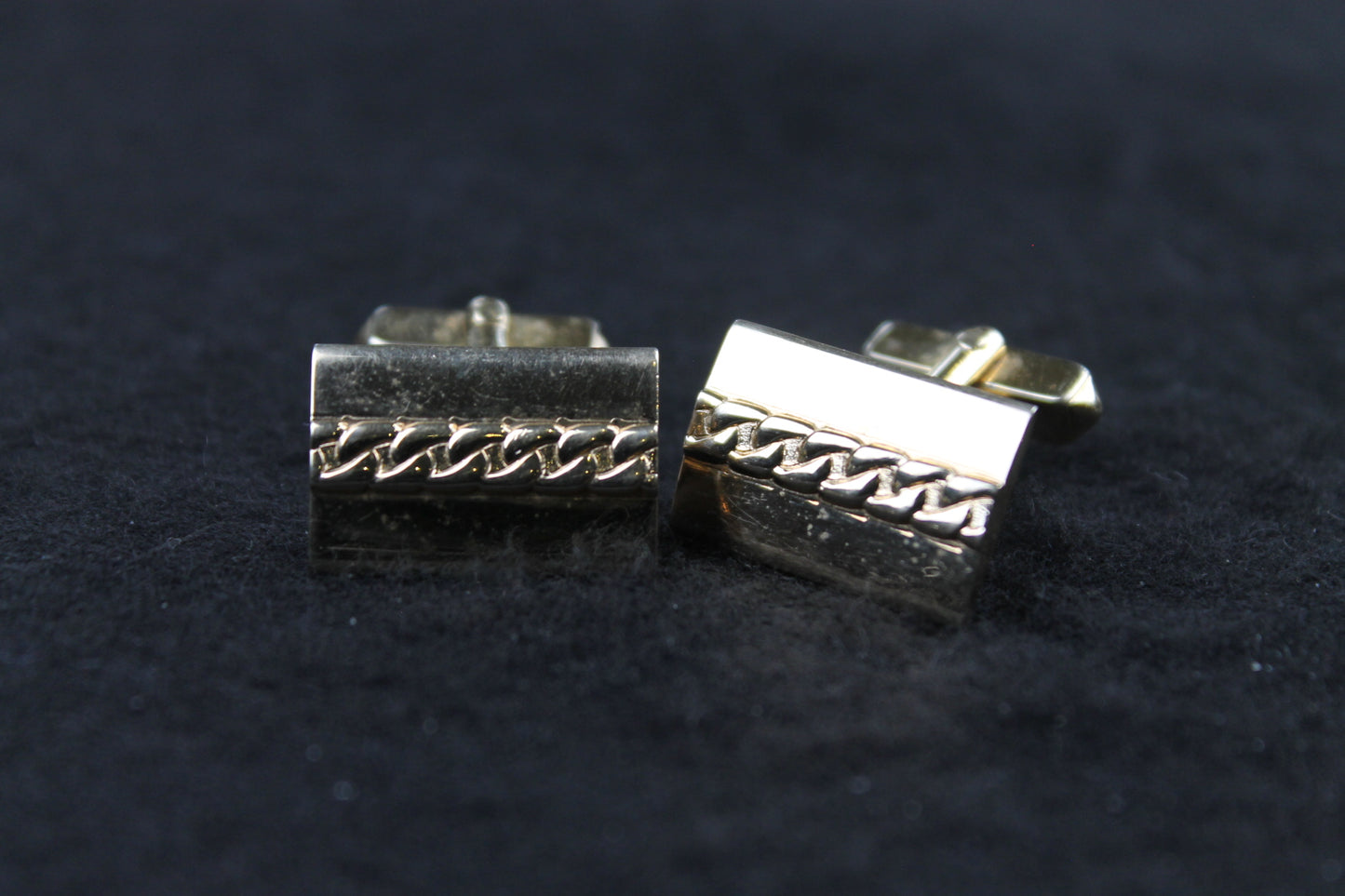 Vintage Swank Oblong Chain Design Cufflinks