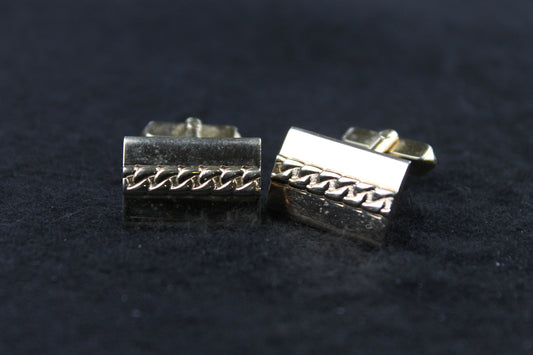 Vintage Swank Oblong Chain Design Cufflinks
