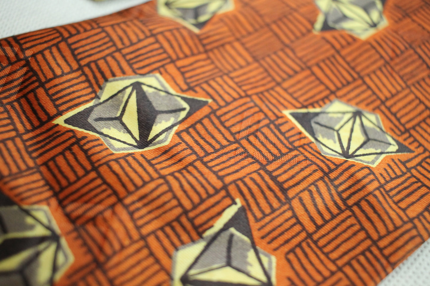 Vintage 1940s/50s Archdale Ties Orange Brown Basketweave Diamonds Swing Tie