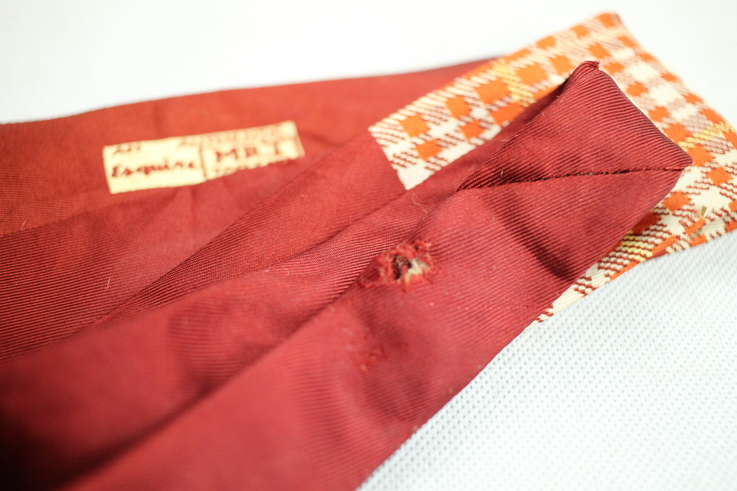 Vintage Famous Barr Co Esquire Mr T Tartan Swing Tie 1940s/50s Burgundy