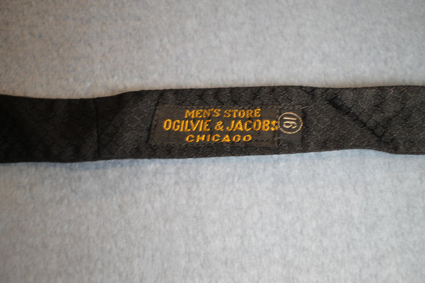 Vintage Ogilvie & Jacobs self tie arrow end classic black squares bow tie