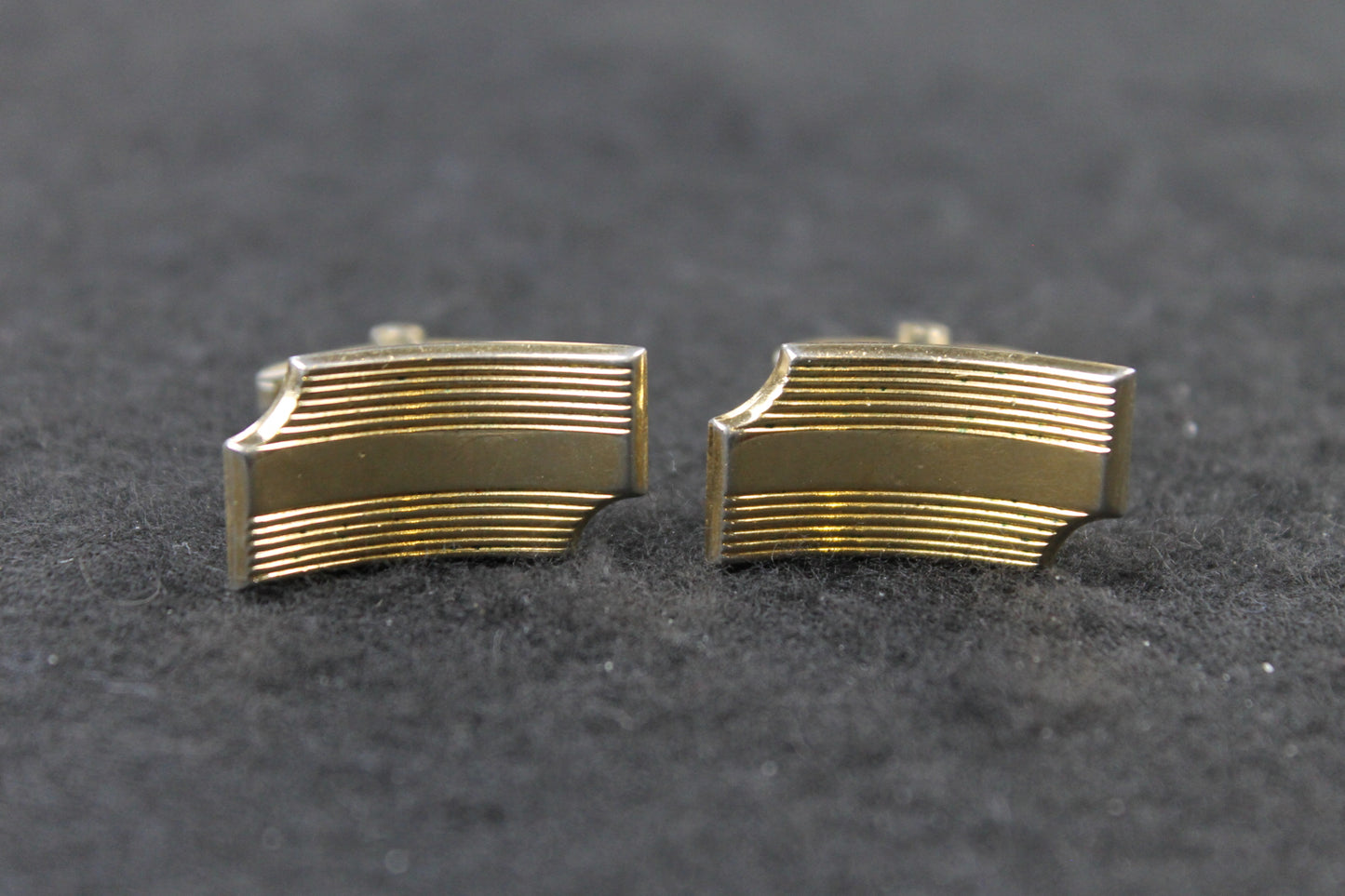 Vintage Foster Gold Metal Upward Curved Cufflinks