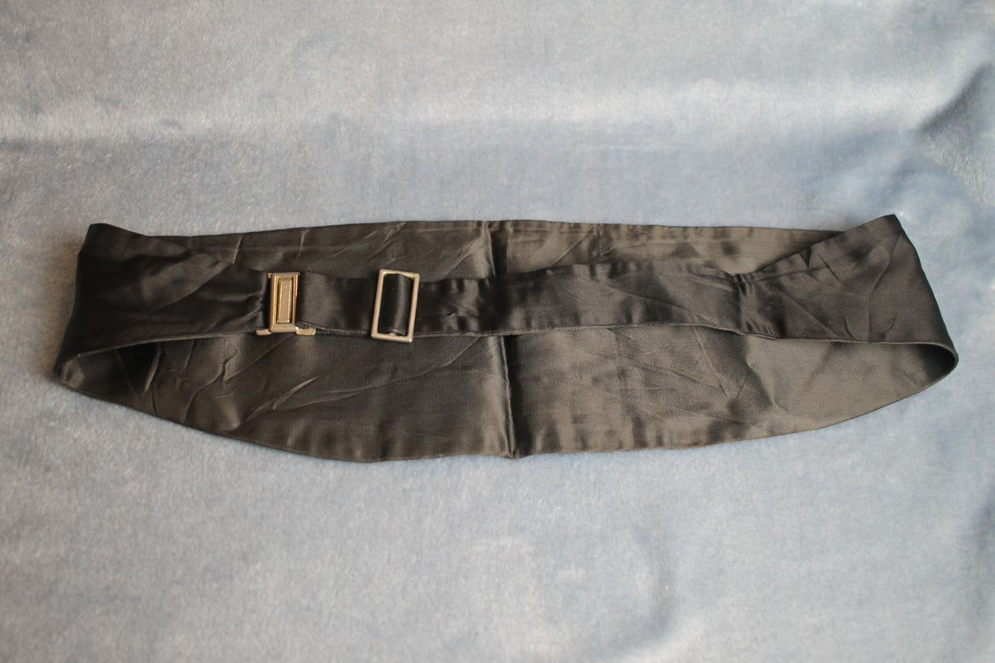 Vintage Satin Black Adjustable Pleated Cummerbund Size M