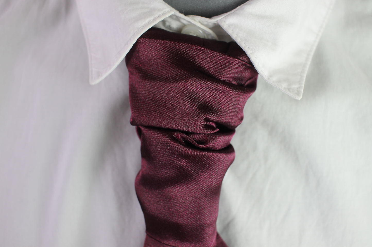 Vintage pre-tied dark red purple wedding satin cravats