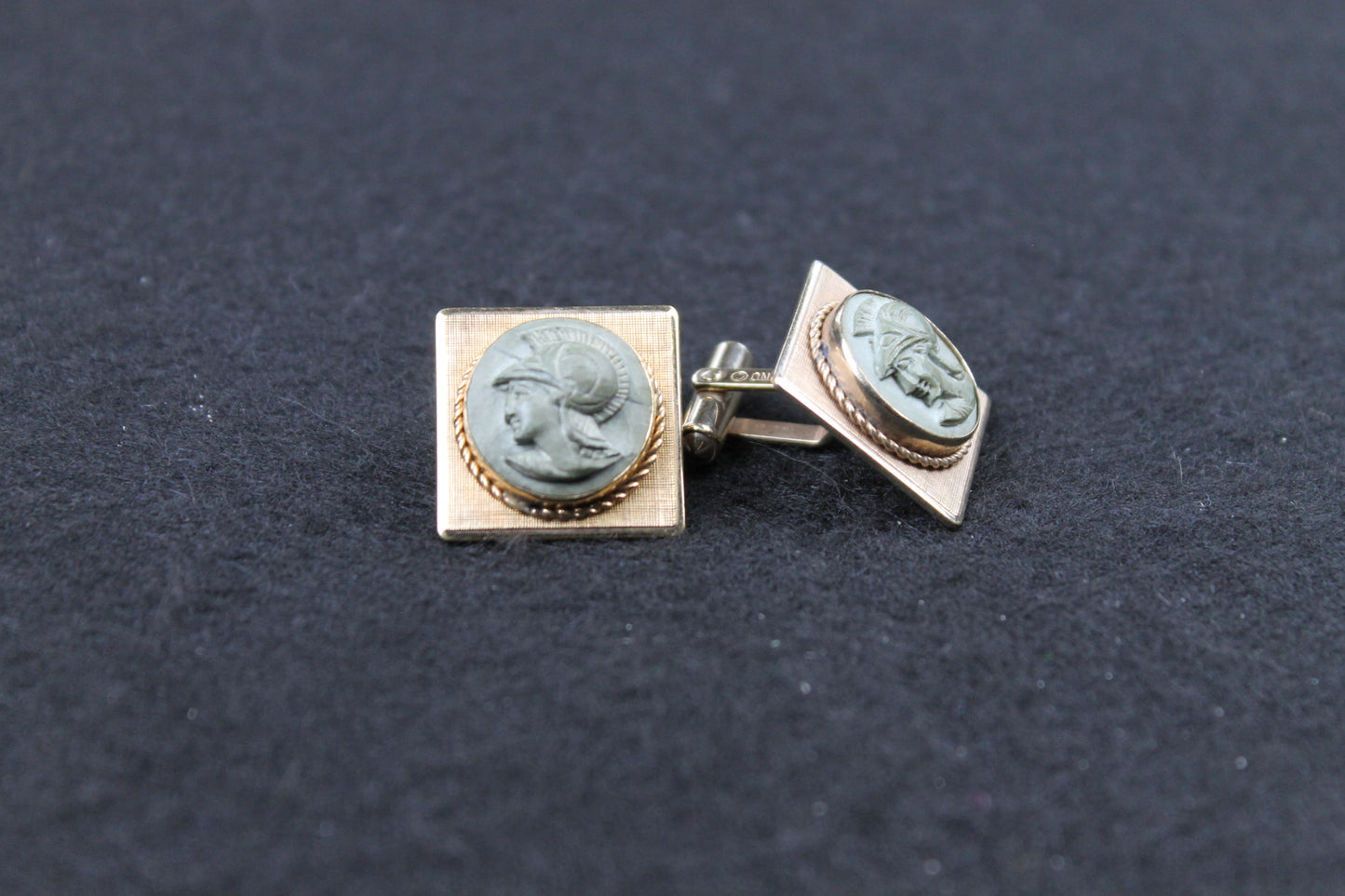 Vintage Square Spartan Head Cufflinks