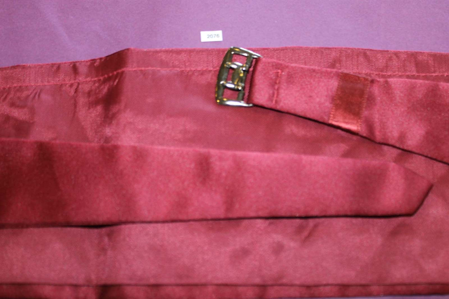 Vintage burgundy satin pleated cummerbund adjustable