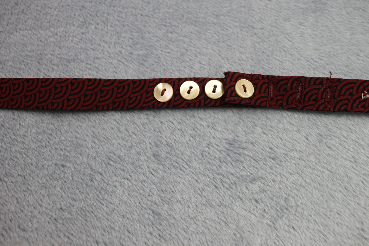 Vintage self tie thistle end purple black pattern bow tie adjustable